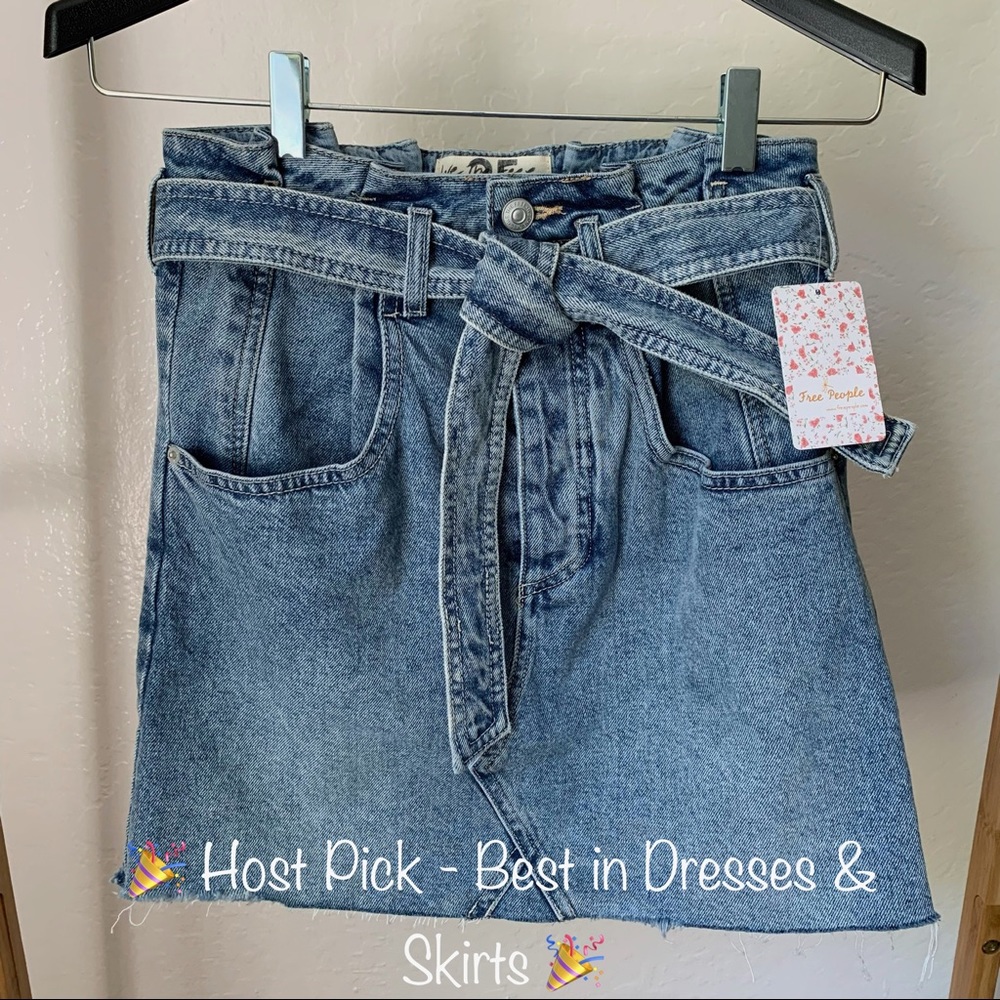 Free People East of Eden Denim Skirt